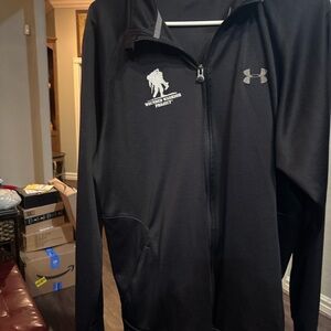 Under Armor Wounded Warrior Project LG Black and Gray Full-Zip Jacket